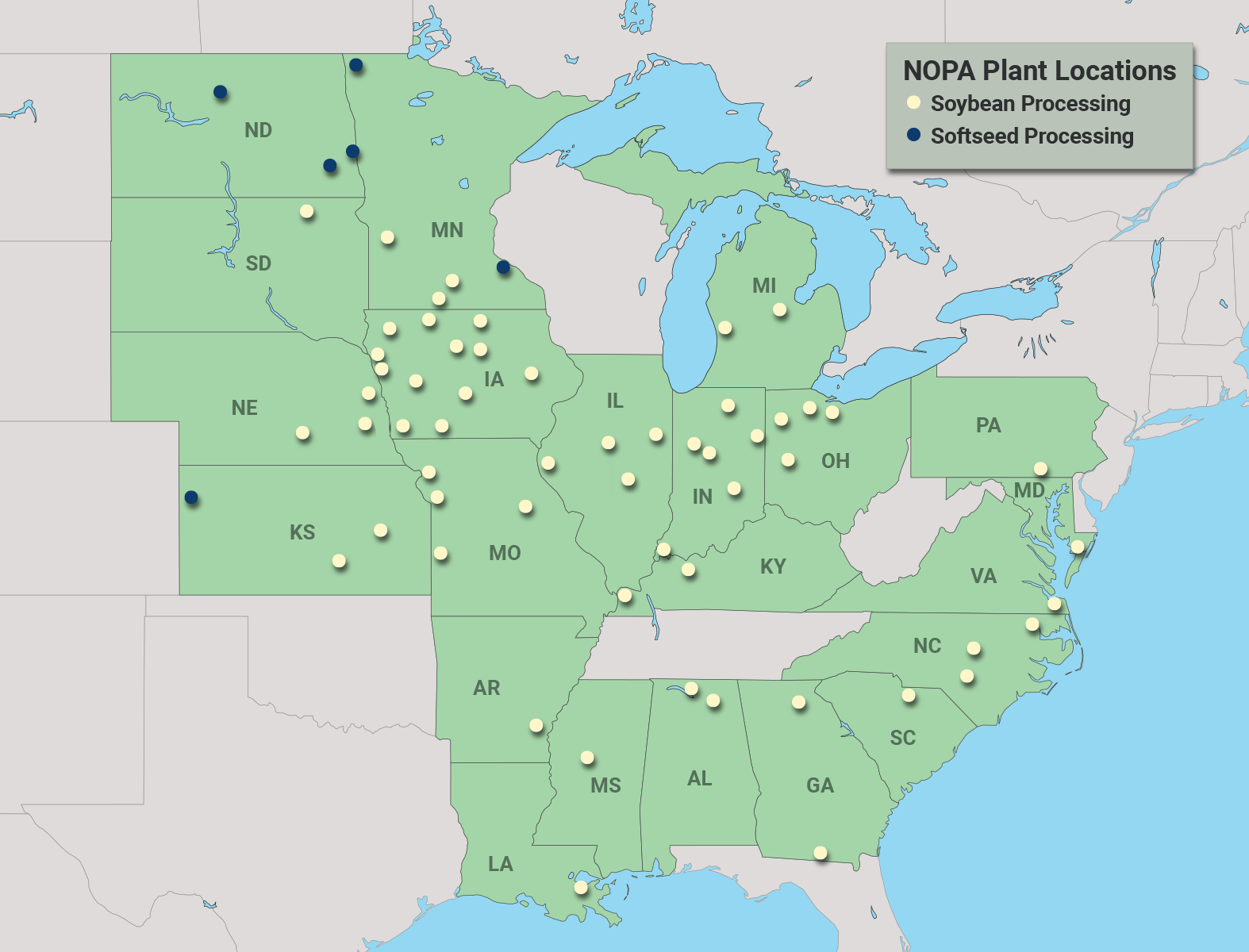 NOPA Plant Locations - NOPA
